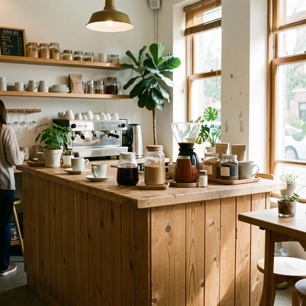 Candid photography of coffee station details